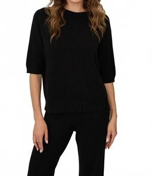 NEW MILIO MILANO women's riley peek a boo sweater in black